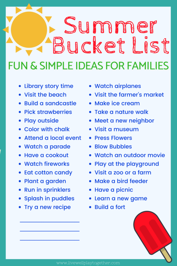 The Best Summer Ever: Bucket List for Families + Tips to Create Your ...