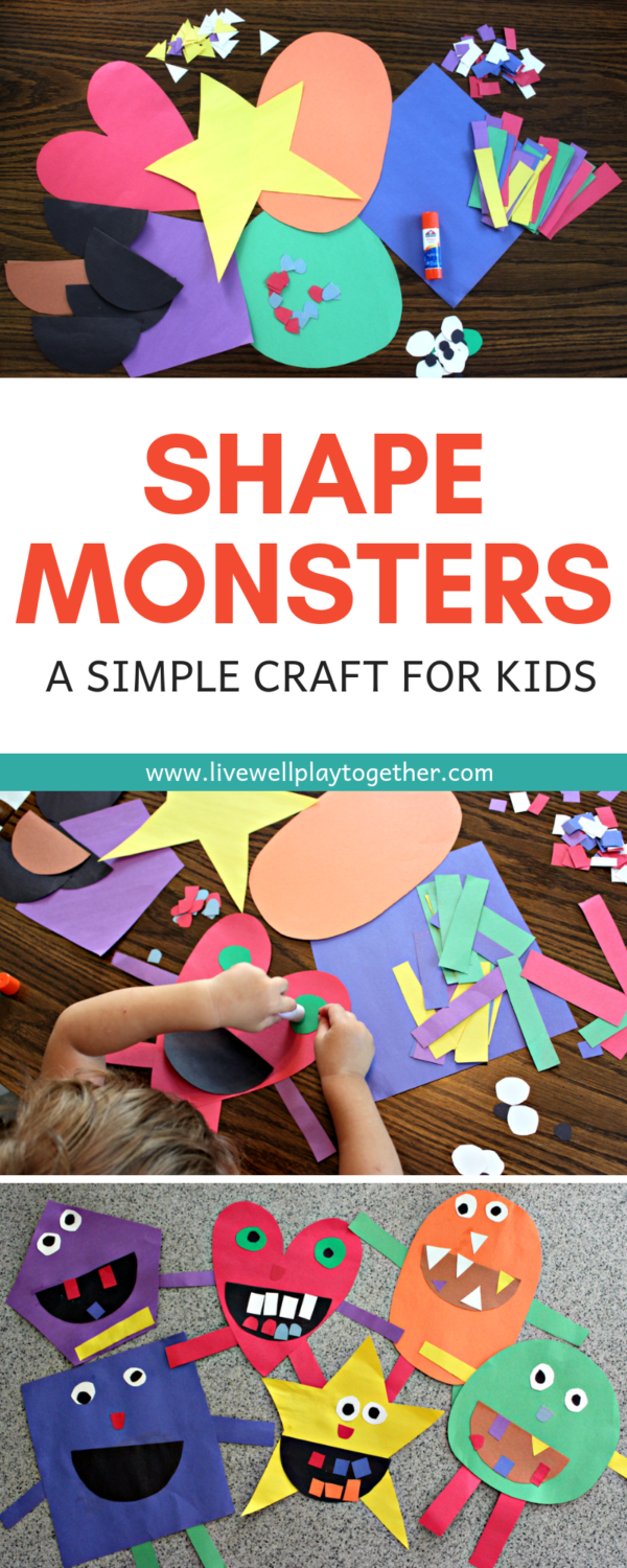 Shape Monster Craft For Kids - Live Well Play Together